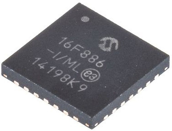 PIC16F886-I/ML, MCU 8-bit PIC RISC 14KB Flash 2.5V/3.3V/5V Automotive AEC-Q100 28-Pin QFN EP Tube