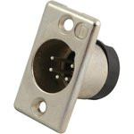 703-0500, 5 Way Panel Mount XLR Connector, Male, Silver Plated Contacts, 50 V ac