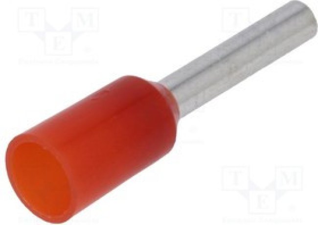 TUL-RI-01008, Втулочный, изолированный, медь, Изоляция полиамид, 1мм2, 8мм