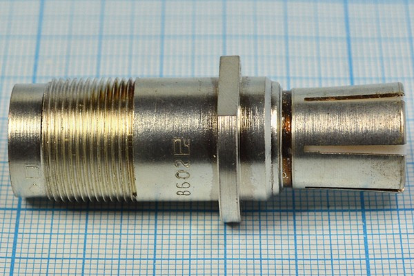 Высокочастотный разъём СР50-189ФВ, переходник гнездо-гнездо резьбовое на врубное соединение; №955 СР50-189ФВ\\М18-врубное соед\[переход Г-Г]