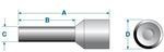 2210.0, Ferrules Terminal 10AWG Copper Black PIN 20mm Tin