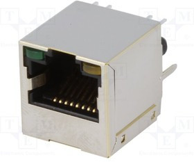 RJ45-TRAFO-LP, Гнездо, RJ45, PIN: 8, экранированный, с LED, Конф: 8p8c, THT, прямой