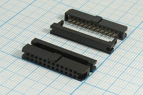 Гнездо IDC на 24 контакта, шаг 2x2мм, на шлейф; №1624 гн IDC\P2,0x2,0\24HP\ шлейф\\IDC2-24