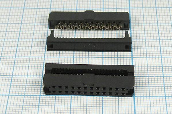 Гнездо IDC на 24 контакта, шаг 2x2мм, на шлейф; №1624 гн IDC\P2,0x2,0\24HP\ шлейф\\IDC2-24
