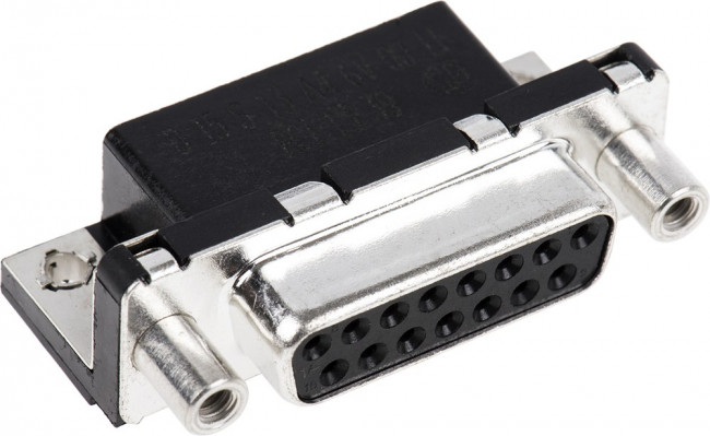 D15S13A4GV00LF, Разъем D Sub, DB15, Standard, Гнездо, FCI Delta D, 15 контакт(-ов), DA, Пайка