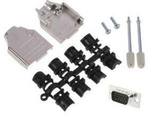 MHDTZK9-HD15MS-K, D-Sub Connector Kit, DA-15 Plug, Solder, Die-Cast Zinc Alloy MHDTZK9-HD15MS-K, D-Sub Connector Kit, DA-15 Plug, Solder, Die-Cast Zinc Alloy