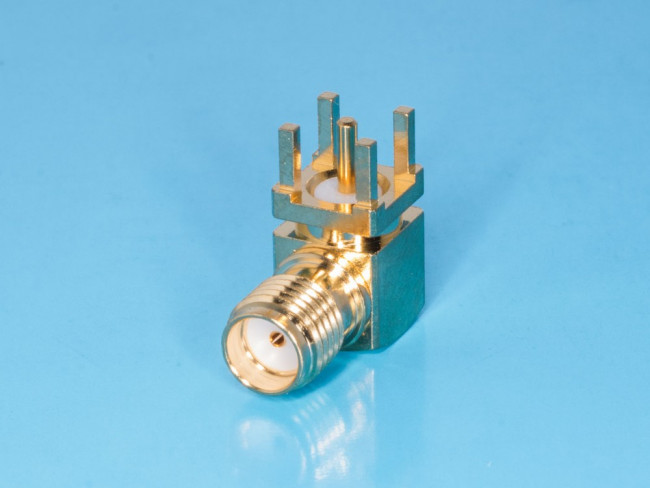 SMA-JR, Разъём высокочастотный , гнездо на плату, прямой угол
