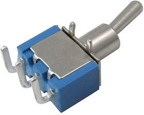 MTS-102-C3-1 on-on, Микротумблер MTS-102-C3-1, ON-ON, SPDT, 3 А, 250 В, 20 мОм, монтаж на плату, 3 контакта