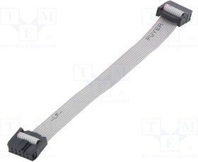 FC10600-S, Шлейф с разъемами IDC, 10x28AWG, Ш.шлейфа 1,27мм, 0,6м