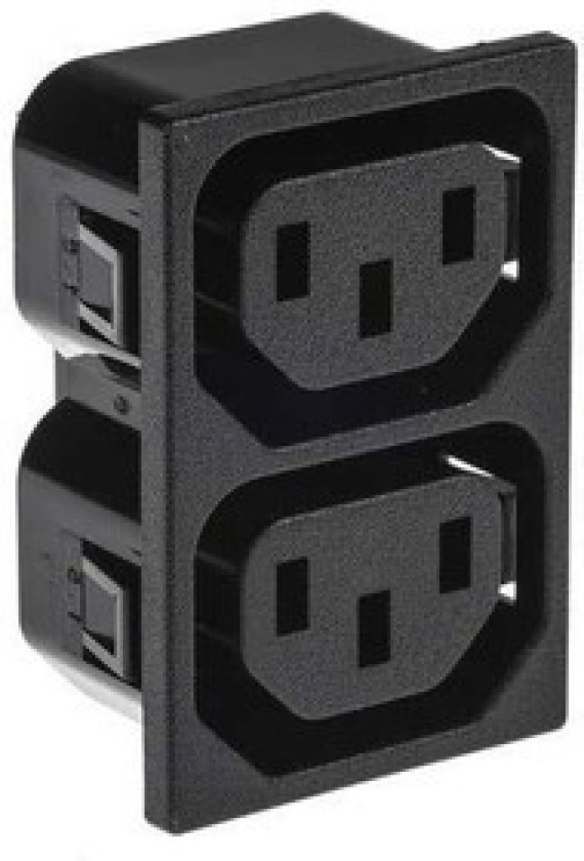 PX0714/2/15/28, IEC Power Connector, IEC C13 Outlet, 15 А, 250 В AC, Быстрое Соединение, Snap-In, Flange Mount PX0714/2/15/28, IEC Power Connector, IEC C13 Outlet, 15 А, 250 В AC, Быстрое Соединение, Snap-In, Flange Mount