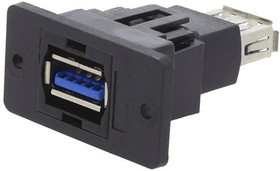 CP30605NX, Адаптер USB, Plain Hole, Гнездо USB Типа A, Гнездо USB Типа A, USB 3.0, Slim FeedThrough