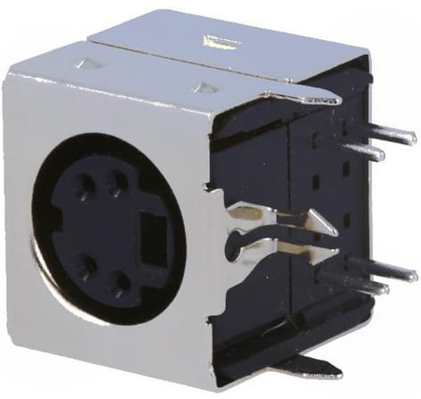 DS1093-01-BN40, Socket; DIN mini; female; PIN: 4; THT; angled 90° DS1093-01-BN40, Socket; DIN mini; female; PIN: 4; THT; angled 90°