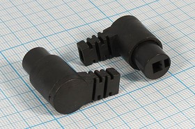 Разъем DIN 1HP+1HT розетка, на кабель, угл пластик хвост