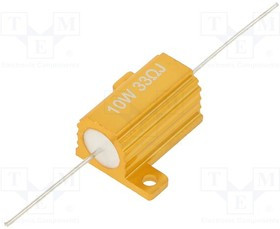 AHP10W-33RJ, Резистор: проволочный, с радиатором, 33Ом, 10Вт, ±5%, 50ppm/°C