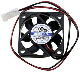 KF0410B5H--R (KF0410B5H-012C217R) (6000RPM) 5V/0.13A (40х40х10) B(подшипник) CFM6/dBA28 Jamicon вентилятор с разъемом 2 конт.MOLEX 5239-2(PH