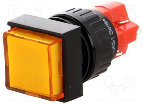 V16F-11-230O, Переключатель: кнопочный, Пол: 2, SPDT, 3A/250ВAC, 2A/24ВDC, IP40