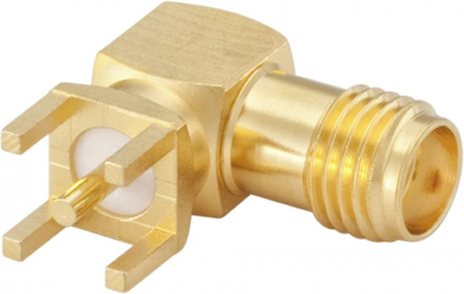 32K201-400L5, Device socket, SMA angled, SMA, Brass, Socket, Right Angle, 50Ohm, Radial Leads