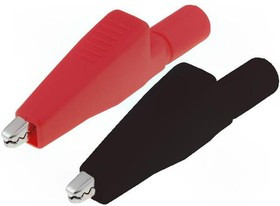 AX-CR-02-SET, Зажим "крокодил", 5А, черный и красный, Размер гнезда: 4мм AX-CR-02-SET, Зажим "крокодил", 5А, черный и красный, Размер гнезда: 4мм