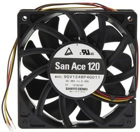 9GV1248P4G011, San Ace 9GV Series Axial Fan, 120 x 120 x 25mm, 289.8m³/h, 20.16W, 48 V dc
