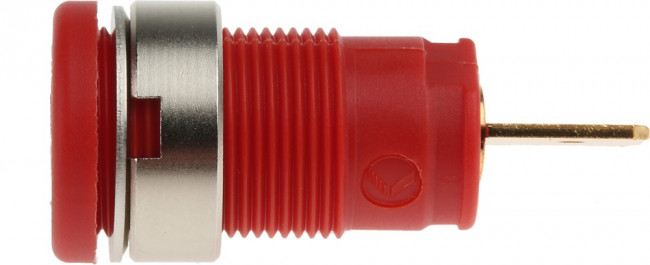 972356101, Red Female Banana Socket, 4 mm Connector, Tab Termination, 32A, 1000V ac/dc, Gold Plating