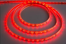 Лента светодиодная 12В, 1 штука=5см=3 светодиода, цвет красный, мощность 4,8Вт/м, SMD3528, IP68; №14319R СДЛ\лента\ 12В\кр\ 4,8Вт/м\SMD3528\