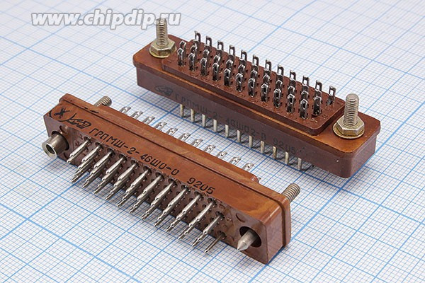 Разъем прямоугольный соединитель ГРПМ2-46ШПл2-В[вилка] вилка, шаг P3.5, контакты 46P, ГРПМ2-46ШПл2-В[вилка]