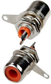 1-290 RD (RS-104), гнездо RCA металл на корпус красный
