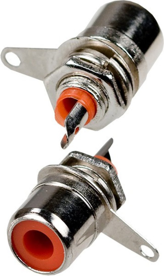 1-290 RD (RS-104), гнездо RCA металл на корпус красный