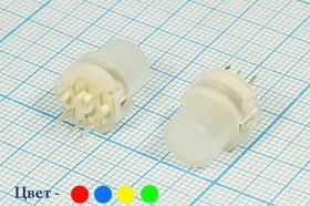 Тактовая кнопка с подсветкой зелёного цвета; №10278G ПКнТакт 12x14\h 7,0\\NO\IL2Взел\ 6P\KS01-BL-3\