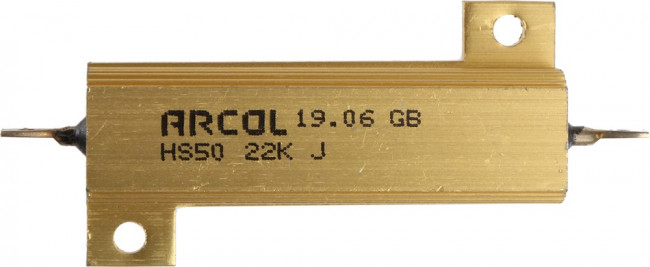HS50 22K J, 22k 50W Wire Wound Chassis Mount Resistor HS50 22K J ±5%