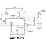 MK1MIP2, Микропереключатель 10А 250VAC с роликом
