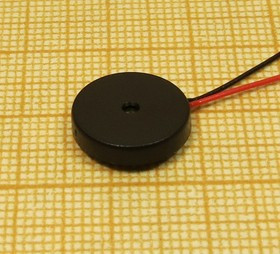 Излучатель звука пьезокерамический без генератора 13x2.5мм, с гибкими выводами 90мм зп 13x 2,5\1~15\