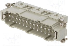 CNEM10RY, Разъем: прямоугольный, "папа", 180 °C, 10+PE, размер 57.27, 16А