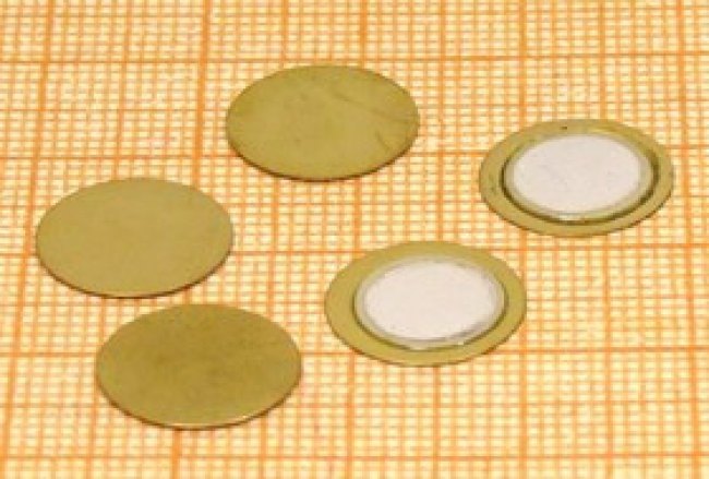 Пьезоблок на бронзовой основе 12x0.40мм, два контакта; пб 12x0,40\\D\\2C\\
