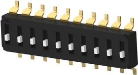 EDS10SGNNTR04Q, DIP Switches / SIP Switches END STACK DIP 10P G RAISED T&amp;R