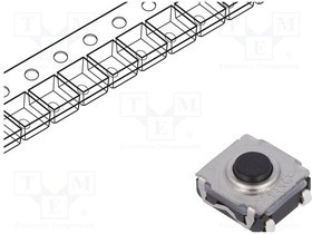 KSC351JLFS, Микропереключатель TACT, SPST-NO, Пол: 2, 0,05A/32ВDC, SMT, нет, 5Н