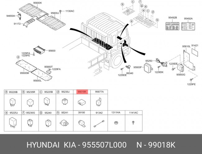95550-7L000, Реле поворота HYUNDAI HD160,170,260,270,450 OE