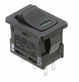 GRB066L02BBGGL1, Rocker Switches On-Off Rocker LED Illum