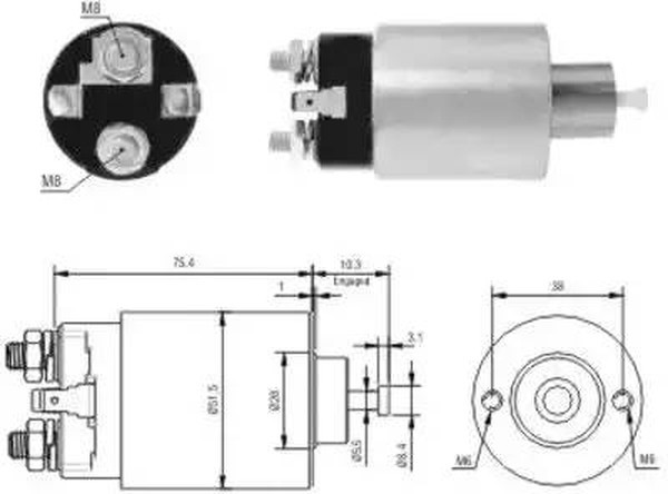 46167, Втягивающее реле стартера 46167, Втягивающее реле стартера