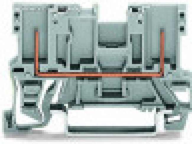2-pin basic terminal block, 1 pole, 32 A, 6 kV, gray, 769-156