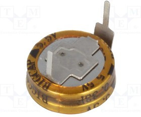 BCEH-5.5V-0.33F, Суперконденсатор, THT, 0,33Ф, 5,5ВDC, ±20%, d11,5x6мм, -25-70°C
