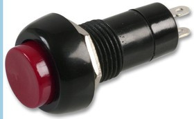 MCPS25A-3, Кнопочный переключатель, 12 мм, SPST, Вкл.-Выкл., Приподнятый Круглый, Красный