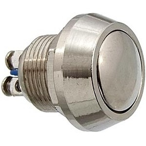PBS-28B D-12 mm steel, Кнопка антивандальная без подсветки PBS-28B, М12, IP65, 36 В, никелированная латунь