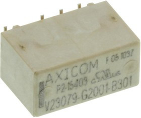 V23079G2001B301, Сигнальное реле, 5 В DC, DPDT, 2 А, P2/V23079, SMD (Поверхностный Монтаж), Без Защелки