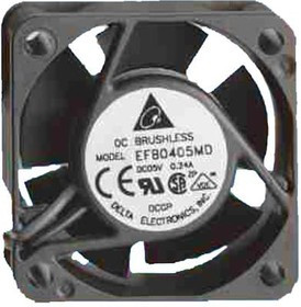 EFB0412LD-F00, DC Fans Tubeaxial Fan, 40x20mm, 12VDC, Ball, 3-Lead Wires, Lock Rotor Sensor, Tachometer