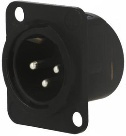 NC3MD-L-BAG-1, XLR Connectors 3P M RECEPT DL1 SER SODR CUPS BLK