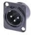 NC3MD-L-BAG-1, XLR Connectors 3P M RECEPT DL1 SER SODR CUPS BLK