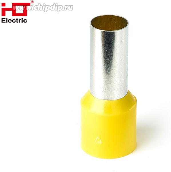 084-04-31, Наконечник-гильза Е25-16 25мм² с изолированным фланцем жёлтый (уп./100 шт) HLT
