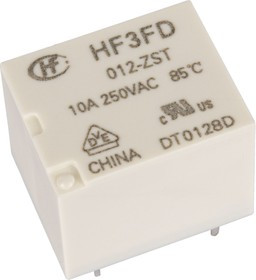 HF3FD/012-ZST, Реле 1 переключ. 12VDC, 5A/240VAC SPDT