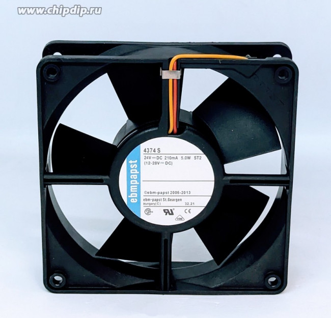 Вентилятор Ebmpapst 4374S 24V 250mA 5W 120X32 Клемма